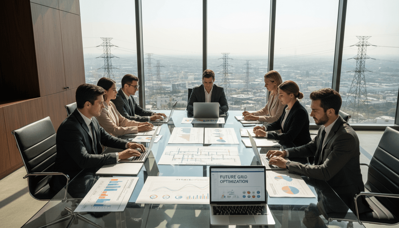 Energy professionals reviewing supply chain documents